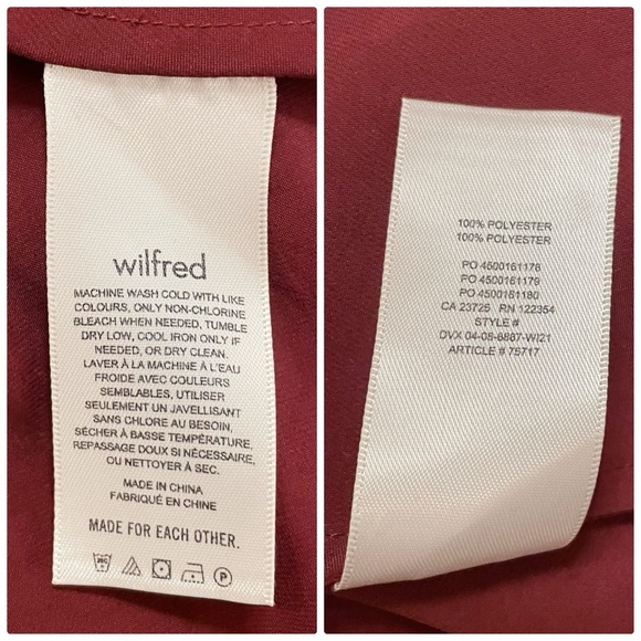 Aritzia Wilfred Only Slip Satin Midi‎ Dress in Spiced Burgundy - Picture 11 of 11